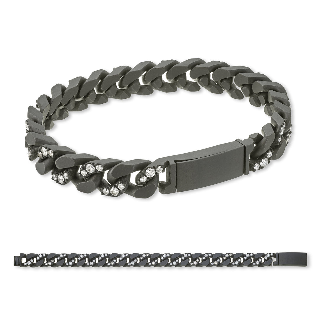 X-Diamond grumette armband 22 grote gladde schakels + inc. titanium alternatief + ch inc. 20 cm LXDBRG004DI1NE-200