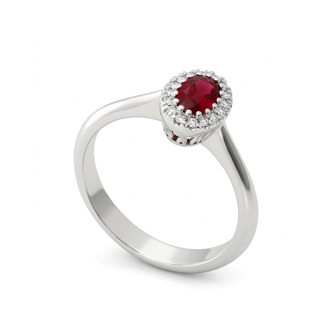 Golay ruby ring with outline ACL007WDIRU-16015110007
