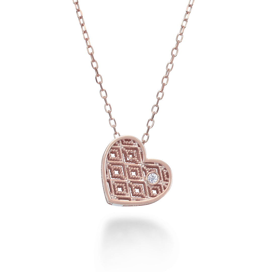 Mikiko cl 18k roségouden hart diam. ct.0,01 MDCUOREO3