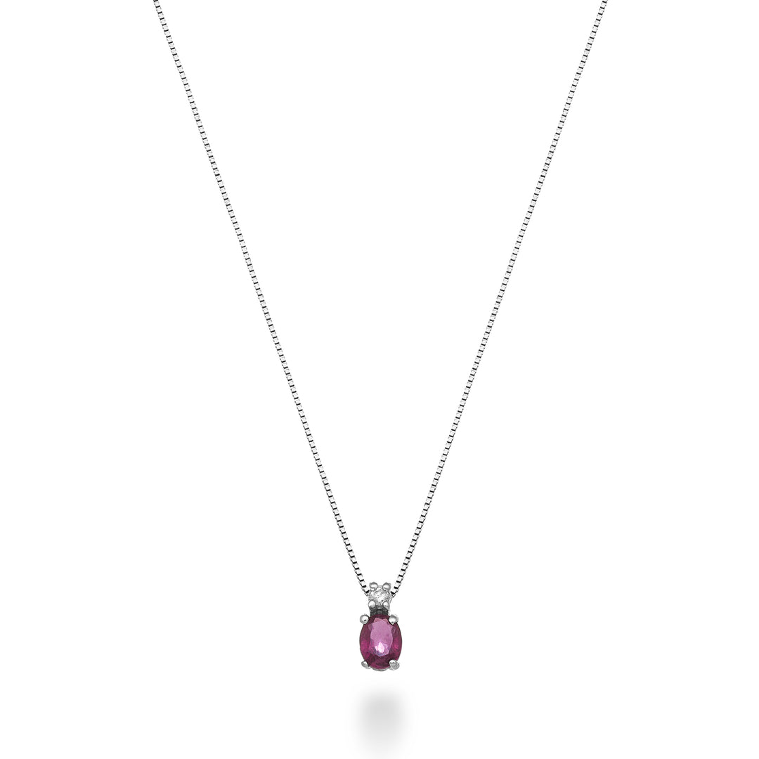 Mikiko cl 9k ovale robijn 5x4 ct.0,40 diam. ct.0,01 MD5181R4RBC