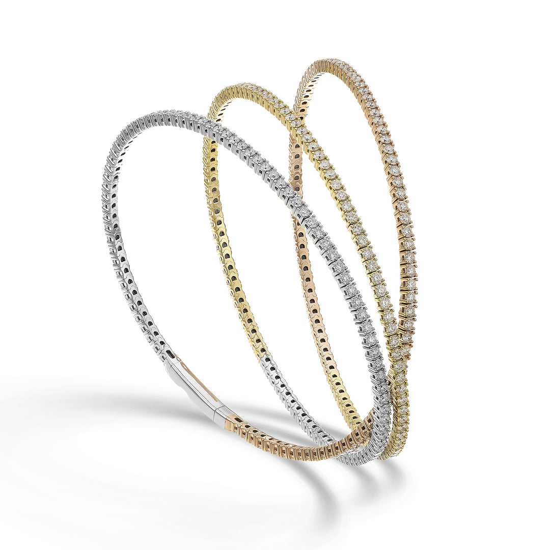 Golay br 18k tennis flex 3 turns diam. 4.66 ct yellow/pink/white gold 16.5 cm GBFLEX004DIO7