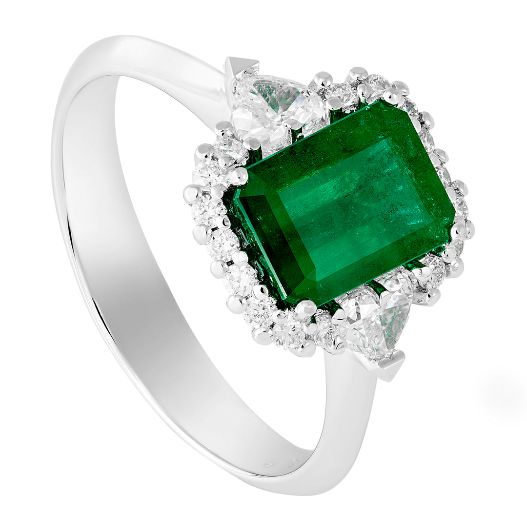 Golay-Smaragdring mit Smaragdschliff und Herzen APU155DISM-17201110005