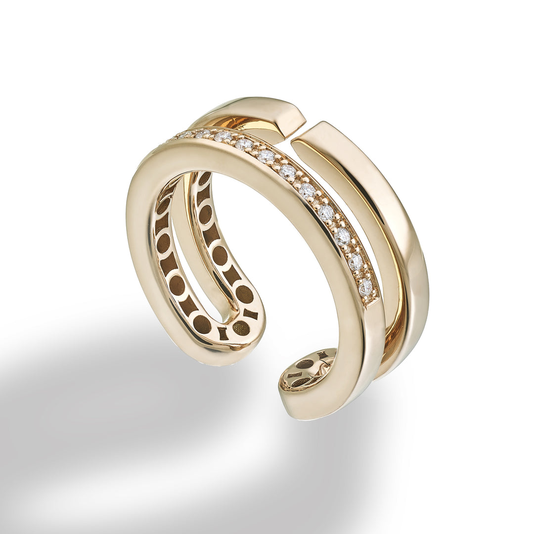 Golay-Fantasiering aus 18 Karat Roségold mit Diamanten, Größe 14 GAN031O3DI-14