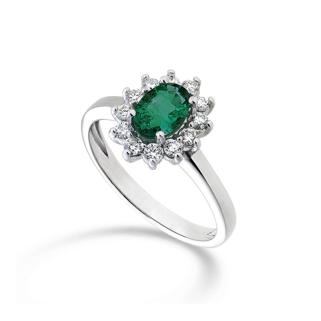 Nihama une émeraude 18 carats n. ovale 7x5 ct.0,69 diam. 0,30 ct NA5094O4SMN069