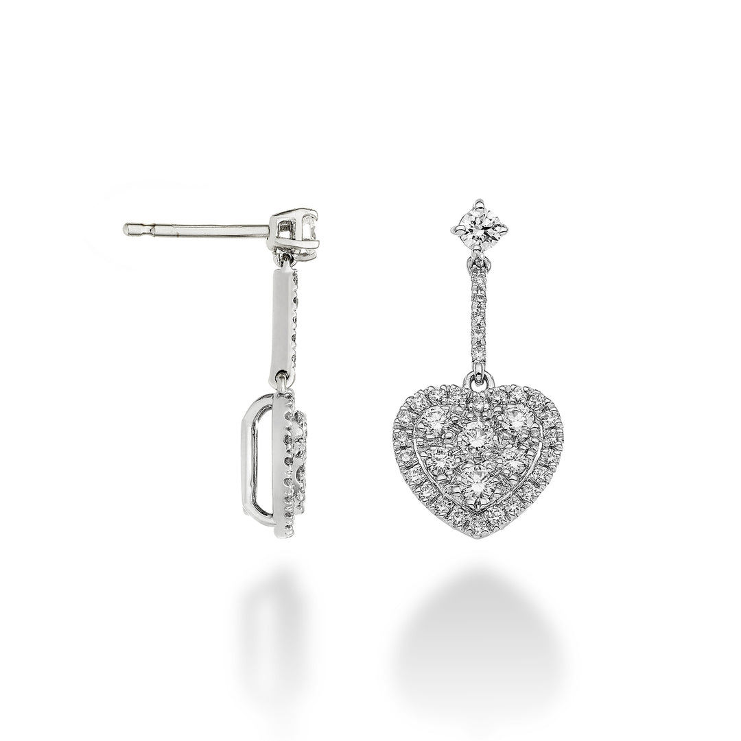 Golay heart and bar shaped multi-stone earrings OMPC003DI-23052110005