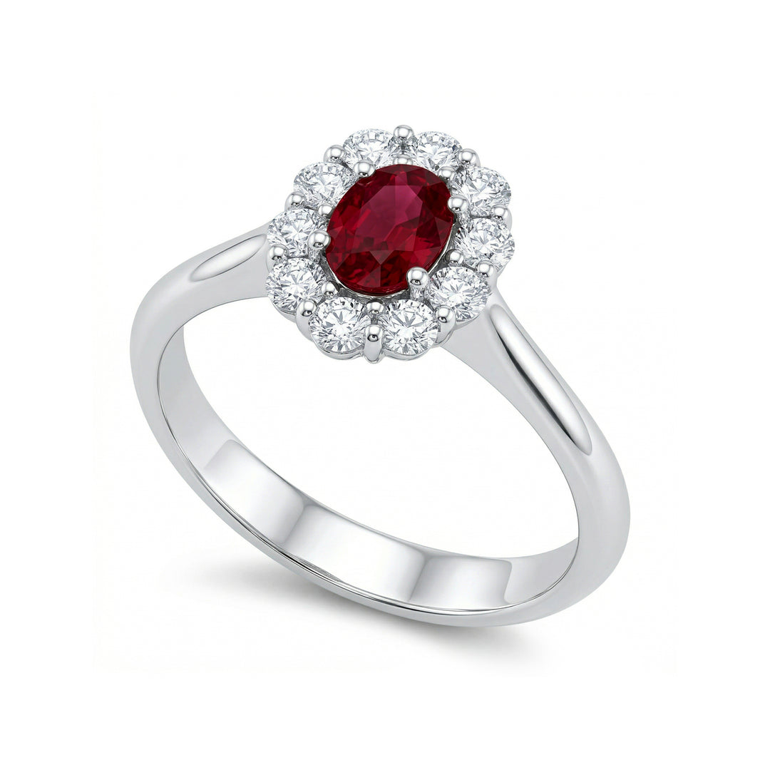 Bague rubis ovale Golay 6x4 et diamants ACL042DIRU-23165110052