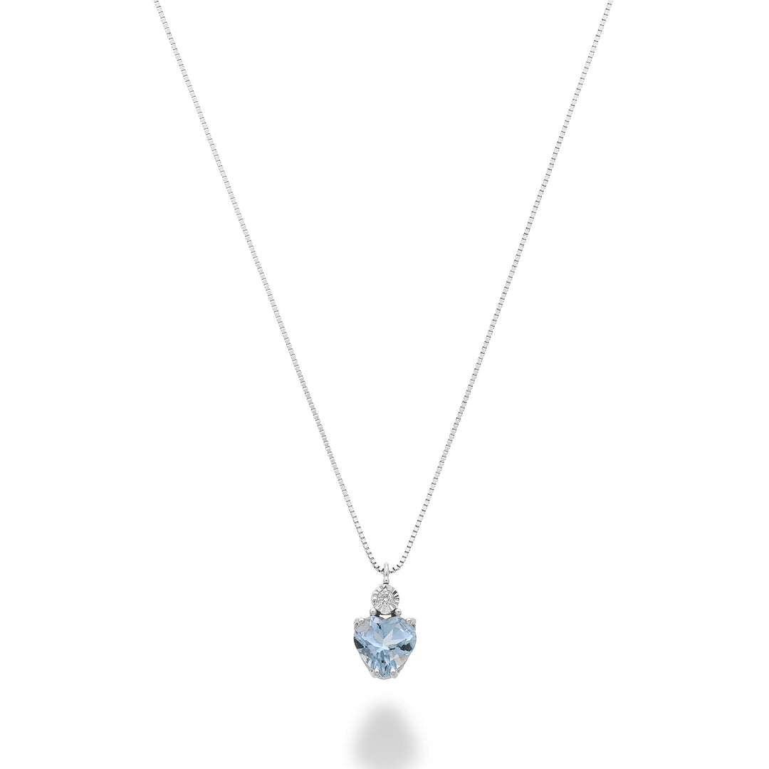 Nihama cl 18k Aquamarin Herz 5x5 mit Diamant ND5195O4AM