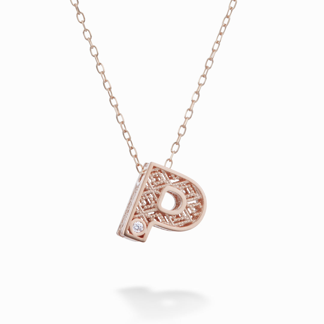 Nihama cl 18k Buchstabe P Roségold Durchm. ct.0,01 NDLETPO3