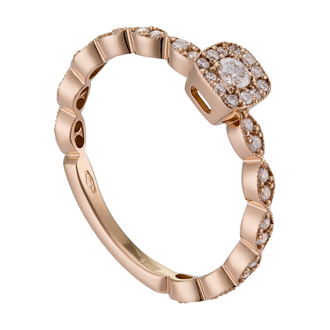 Bande motif marquise World Diamond Group avec barre+cen.ct 0,09 AET026BDI10-19003110007