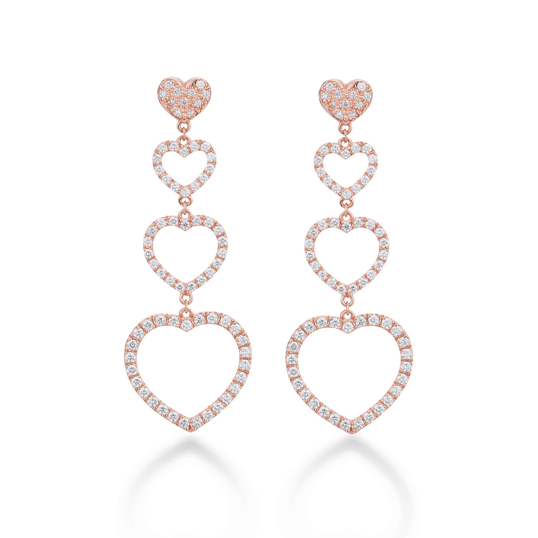 Golay oorbellen amami hartjes hangers gezet diamanten OFCU002DI-22146110031