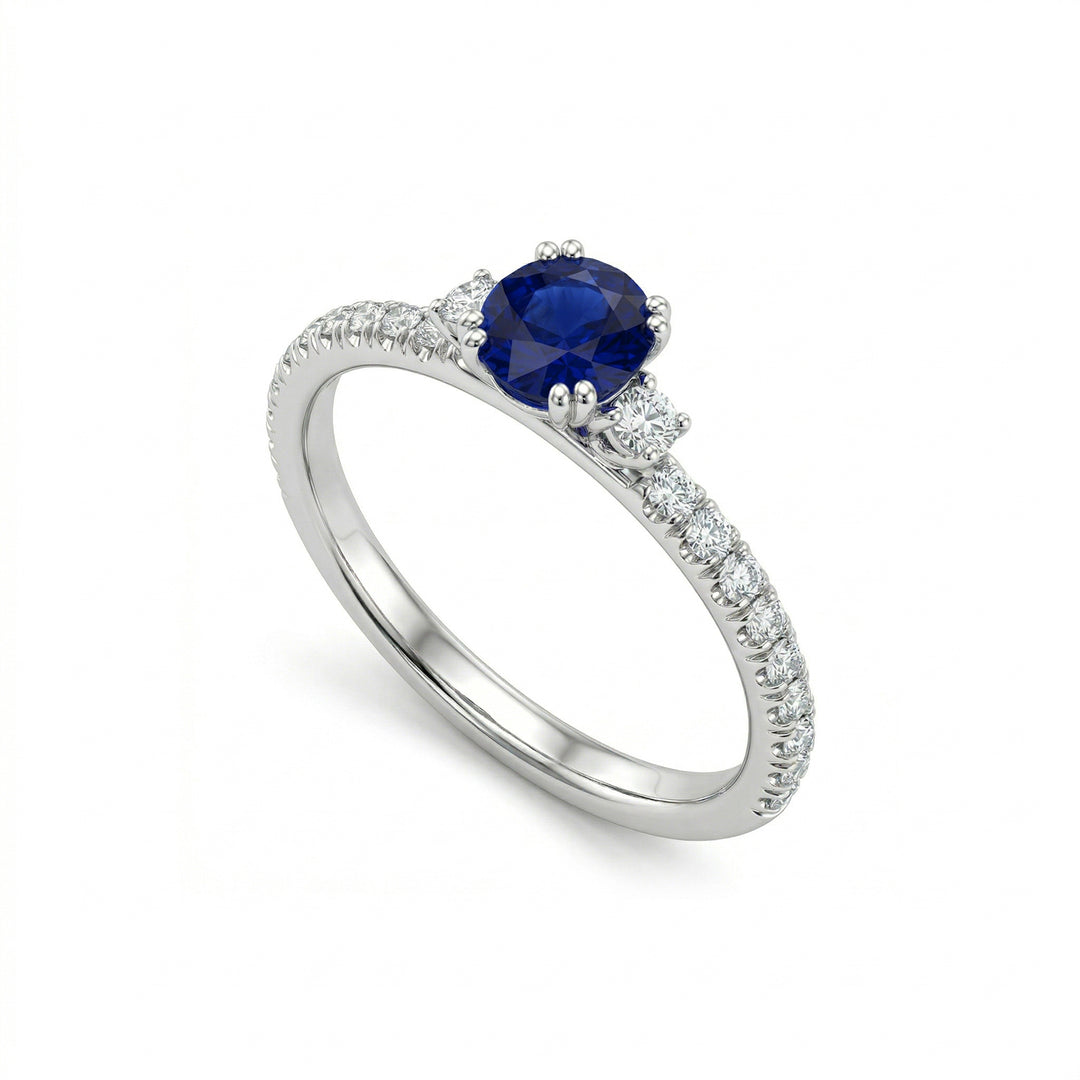 Golay solitaire ring with oval sapphire AOVC017DIZB-21067110027
