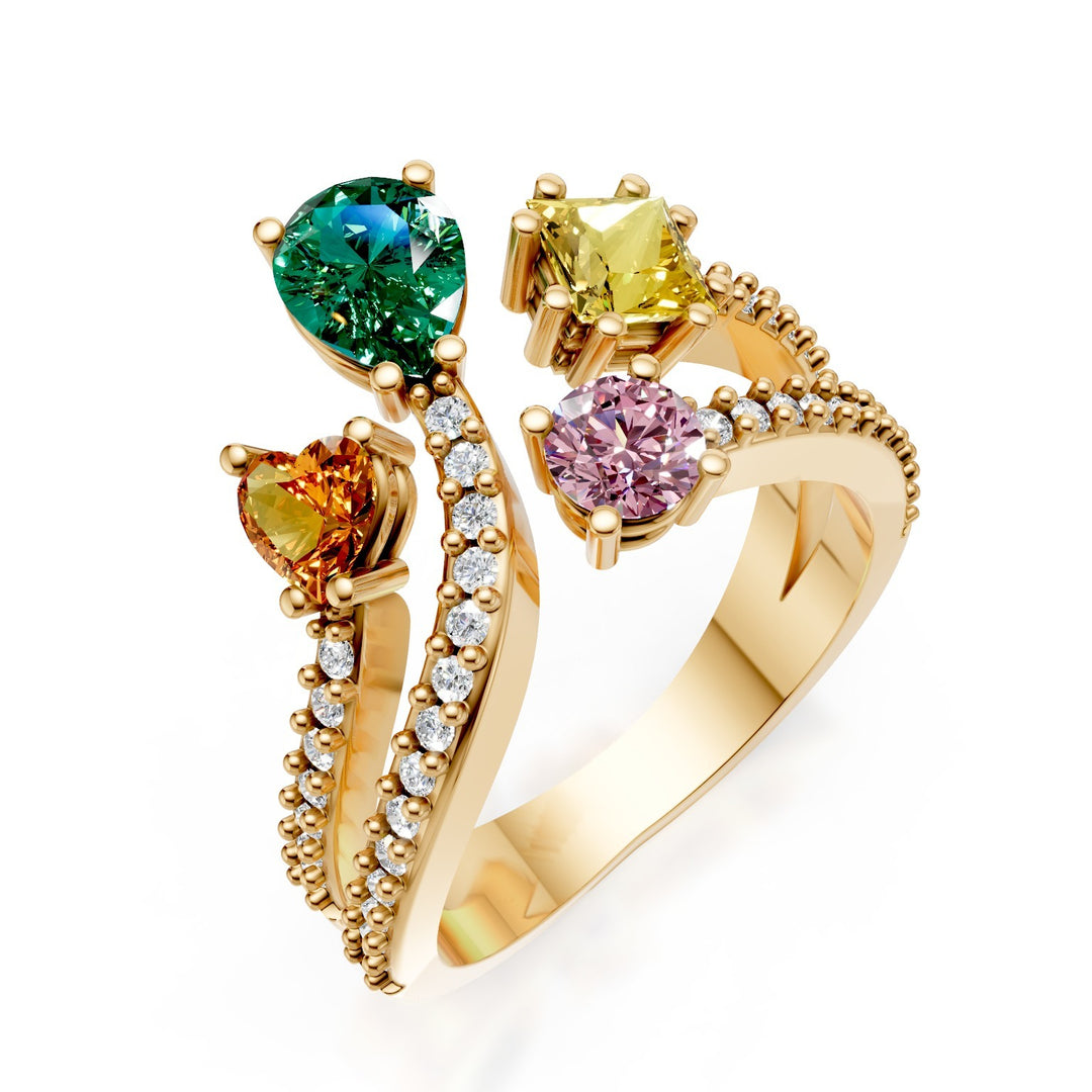 Golay ring sapphires shape multicolor diamonds on the shank AMP664DMCC1G-25094110062
