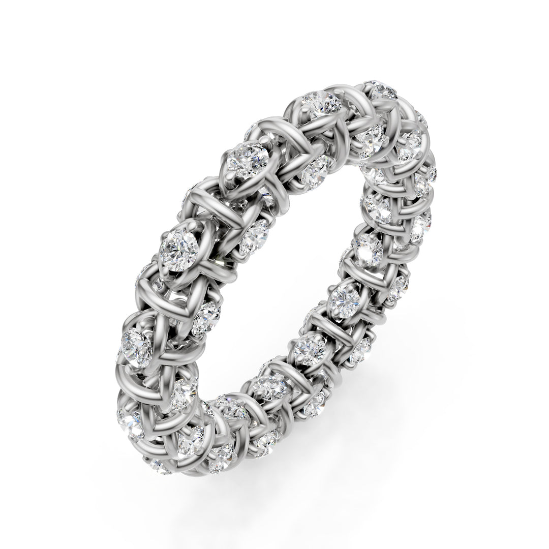Golay zachte mesh-ring met diamanten in witgoud AETD540D0017B-11-24345110097