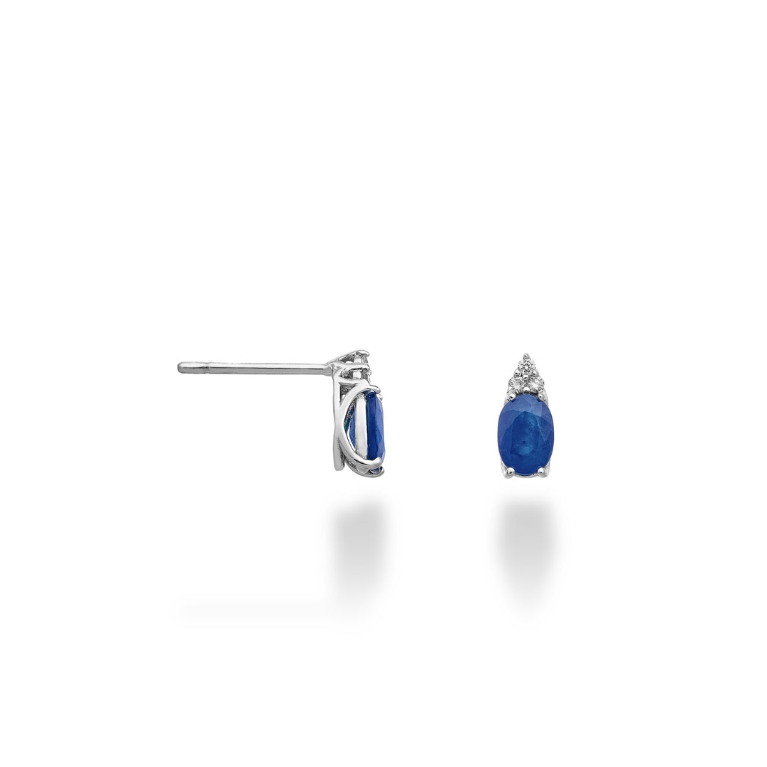 Mikiko ou saphir ovale 9 carats 6x4 et trois diamants MO5171R4ZFD