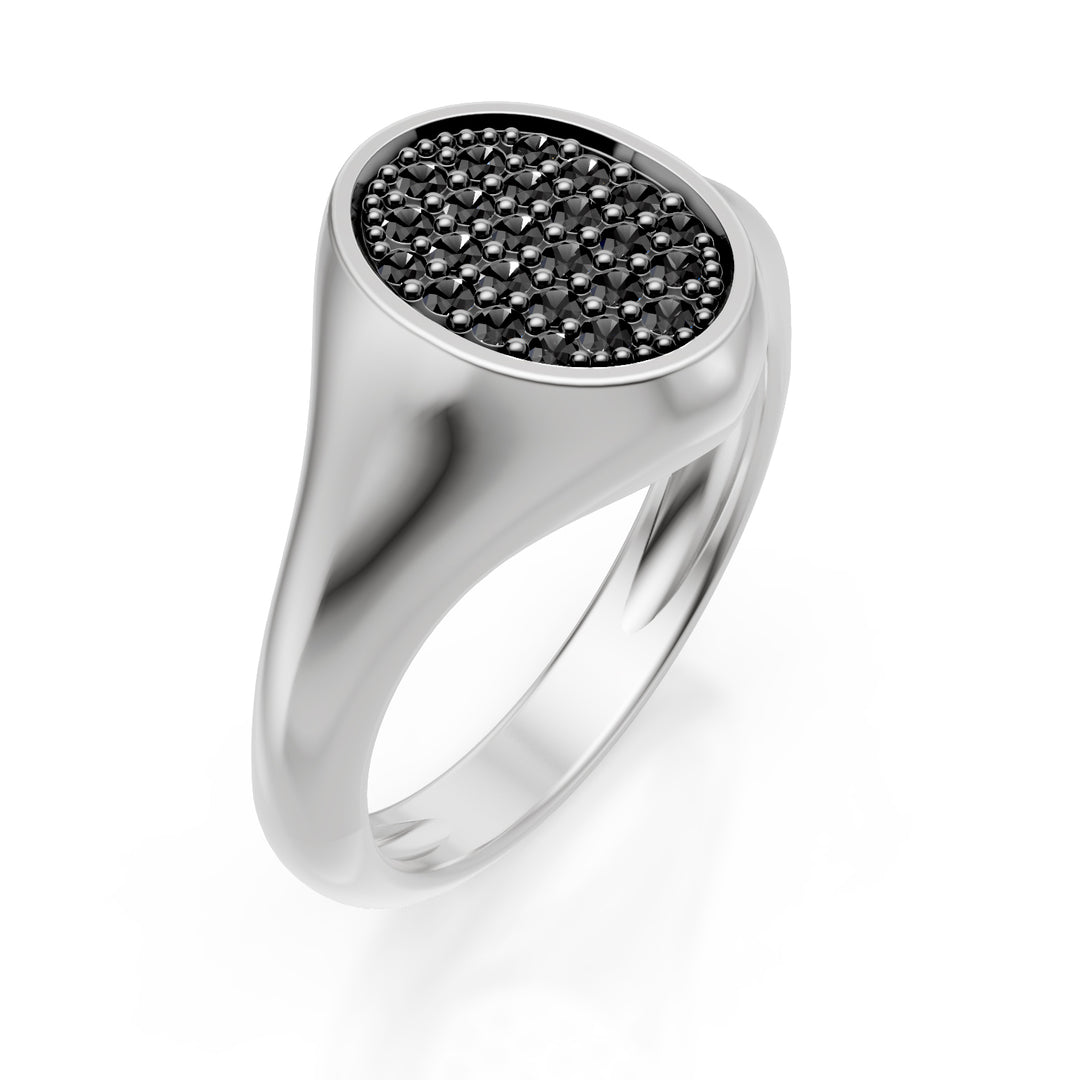 Bague rose ovale World Diamond Group taille 10 avec or blanc d.black ACH002BKB
