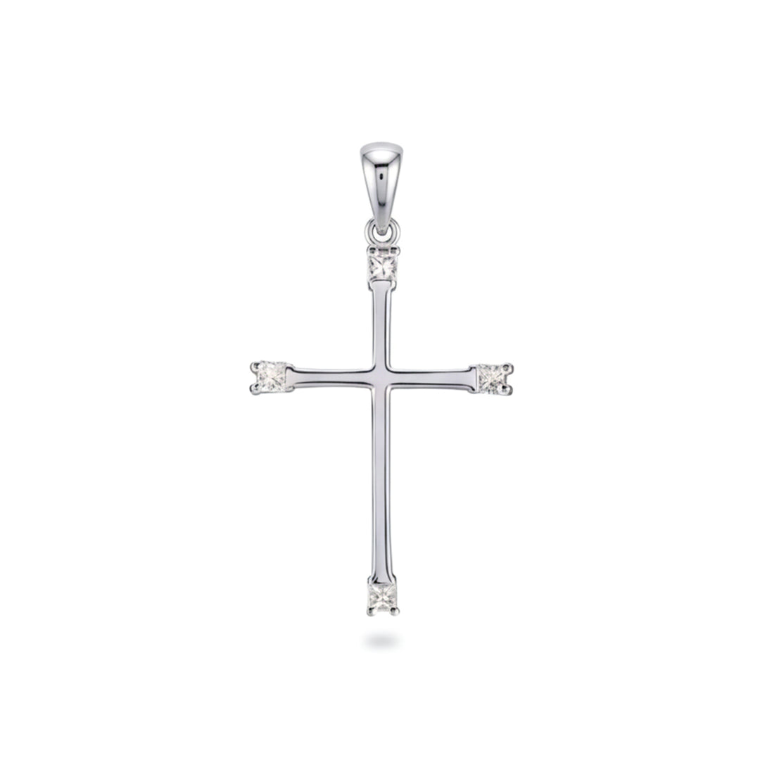 Pendentif grande croix Golay avec princesse PCRC003DI2-18155110072