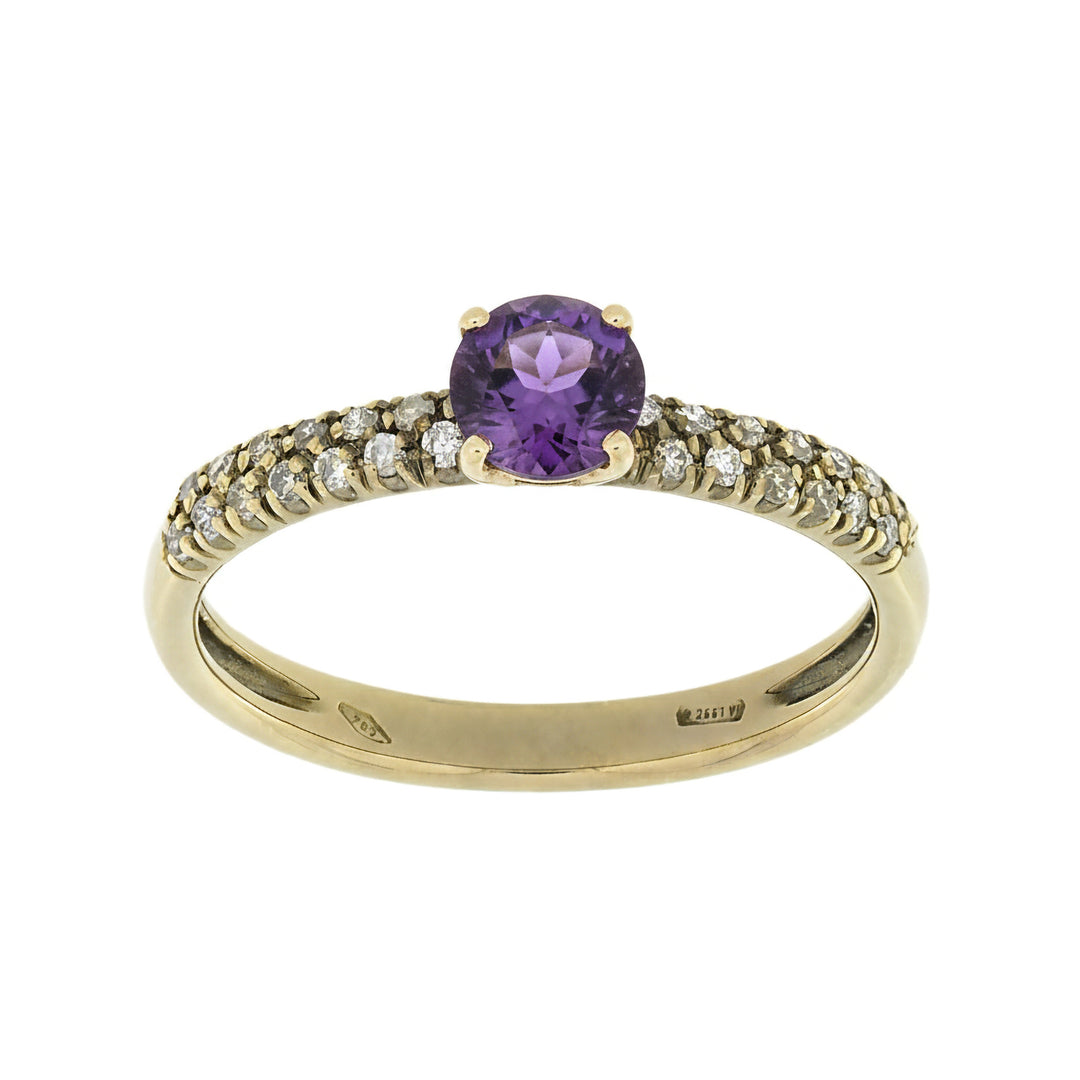 Golay solitaire ring met amethist en bruine centrale AFP1170BWAME-21333110052