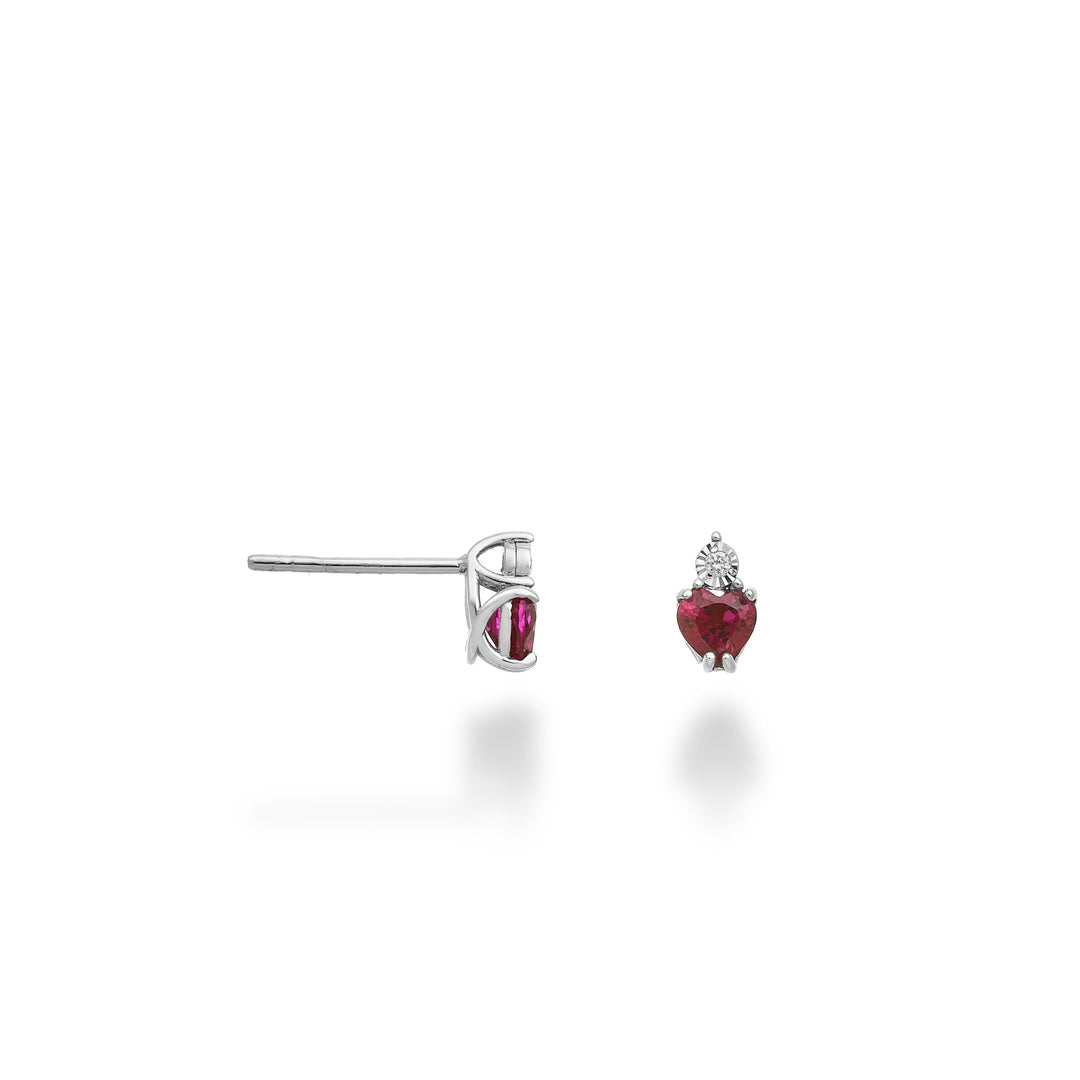 Mikiko oder 18 Karat Rubin 4x4 Herz mit Diamant MO5179O4RBR