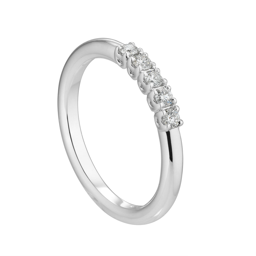 Golay linear riviera ring 5 stones total ct. 0.20 ABE1066-54-21194110045