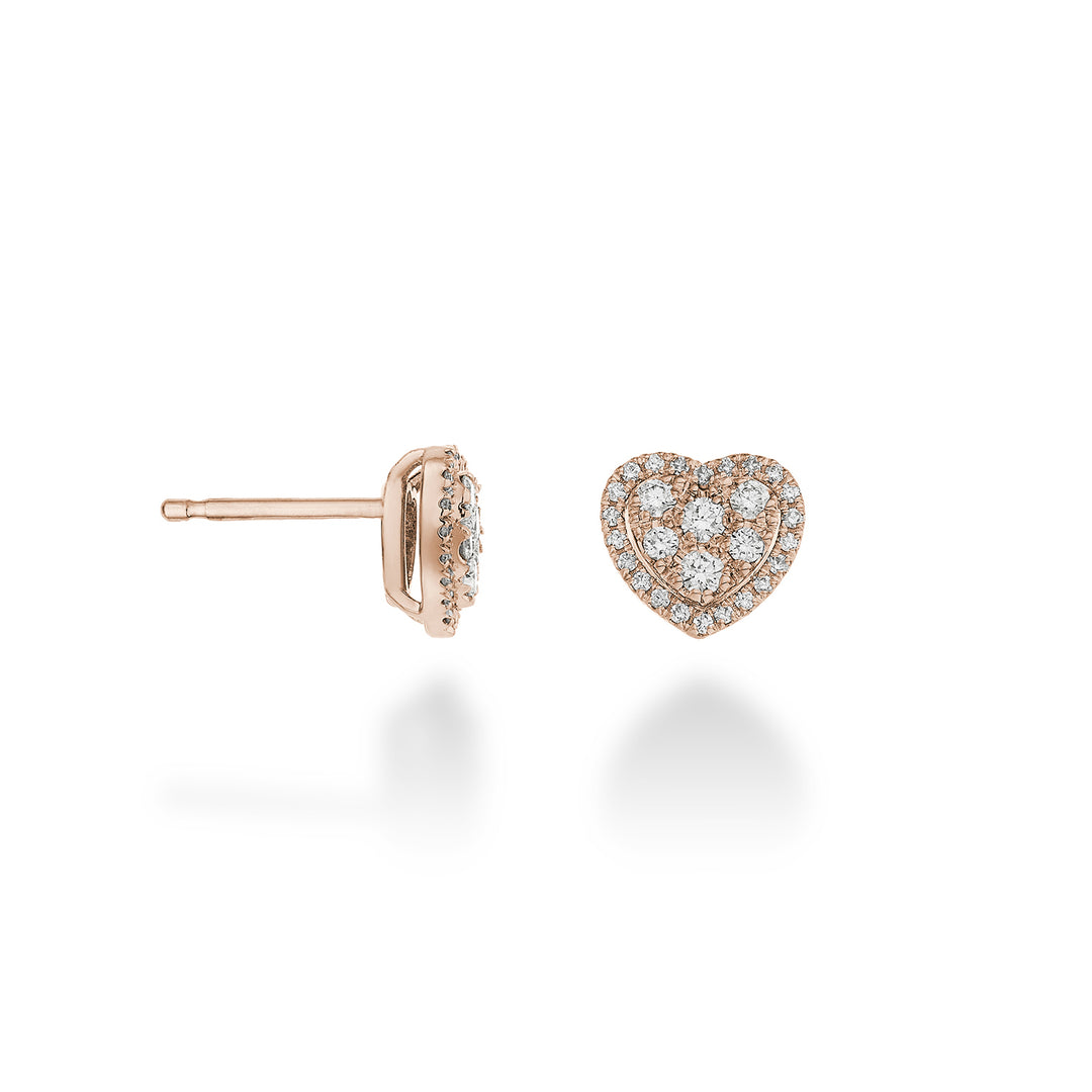 Golay multi-stone earrings heart shape rose gold OMPC003DI1R-23088110043