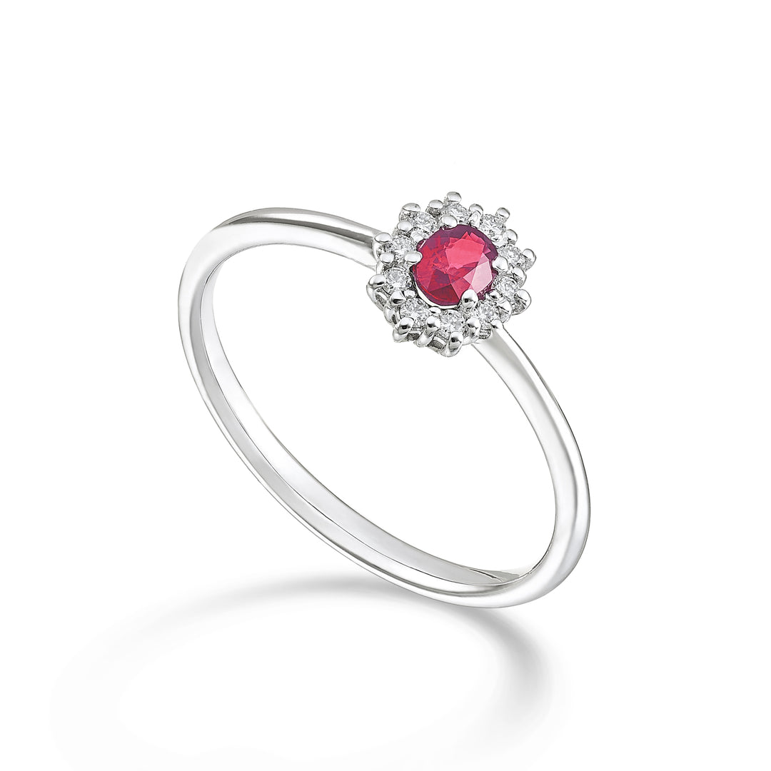 Nihama an 9k oval ruby ​​4x3 ct.0,20 diam. 0.08 ct NA5166R4RBC