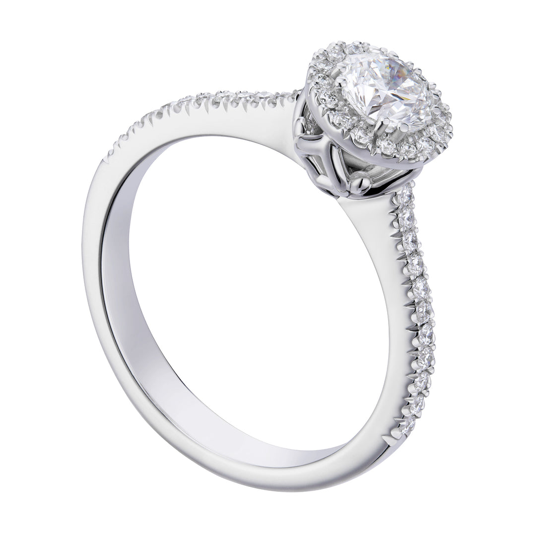 Bague fm du World Diamond Group avec contour et tige inc. ct.0,49-0,58 ACTFM010DI4-19022110079