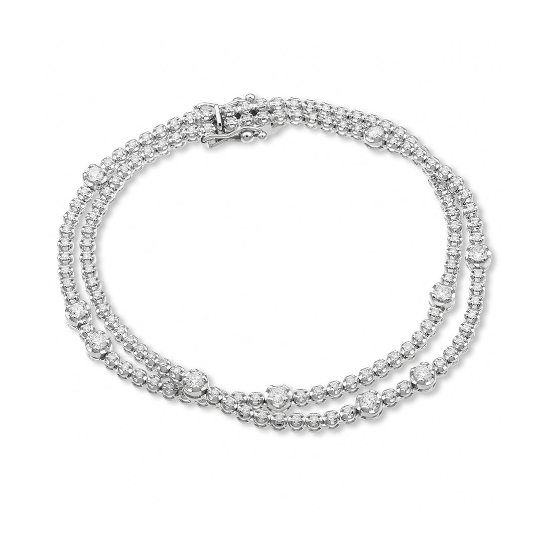 Golay multi-patterned tennis bracelet 2 rows 10 spots BTMPF001DI10-25203110264