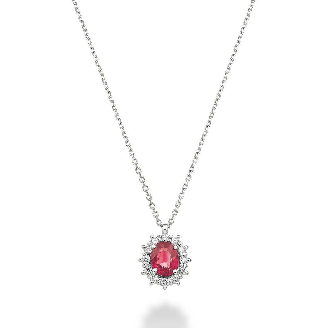 Nihama cl 18k robijn n. ovaal 5x4 ct.0,40 diam. 0,10 ct ND5126O4RBN