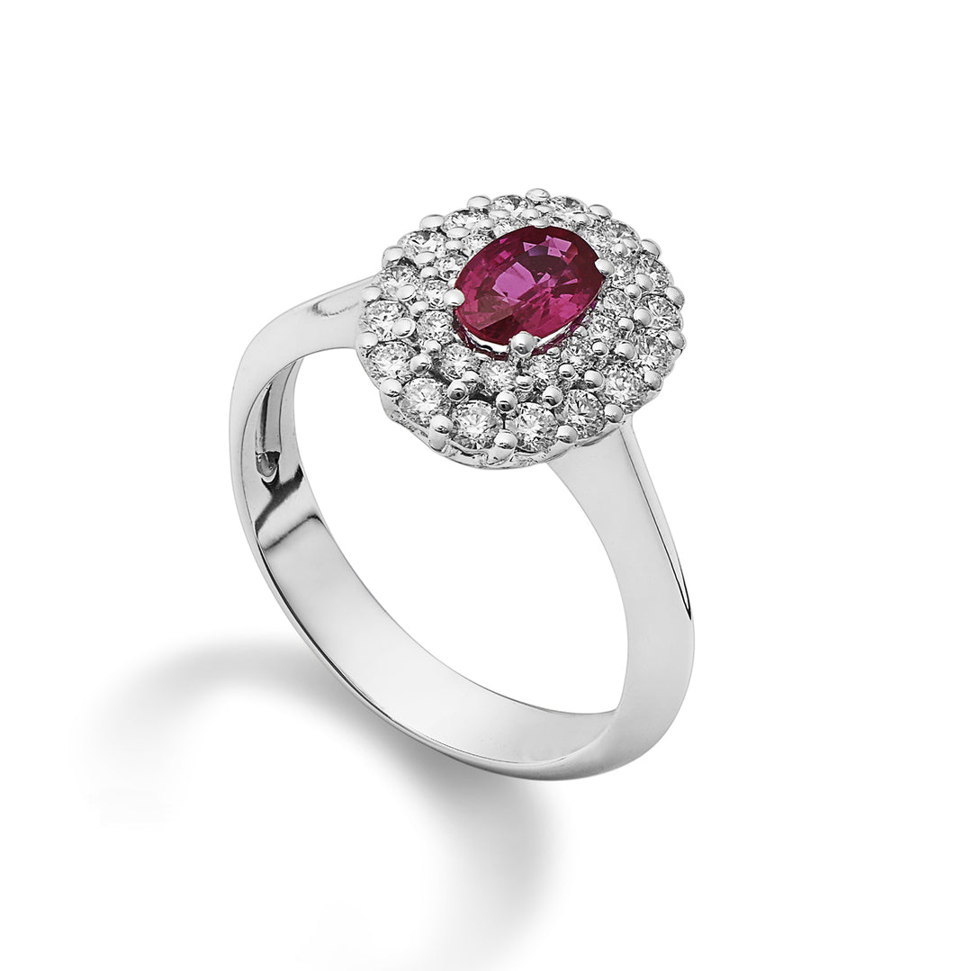 Golay-Ring mit 6x4 ovalem Rubin und doppelter Kontur ACLC128DIRU64-22160110010