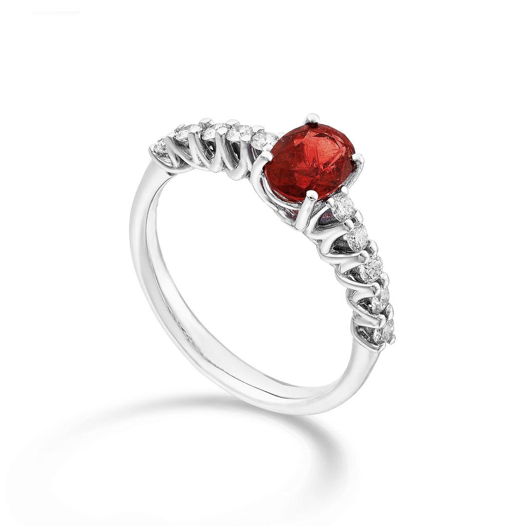 Golay centrale lineaire riviera ring ovaal robijn 5x4 ARL439DRU54-24124110012
