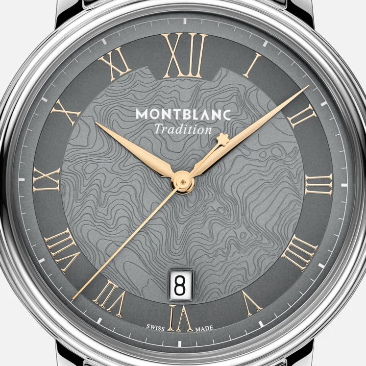 Montblanc watch Tradition Automatic Date 40 mm grey automatic steel 132433