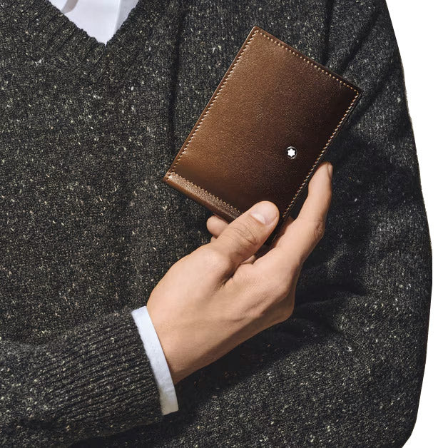 Montblanc 6-pocket portemonnee met geldclip Meisterstück Gradient bruin 220316