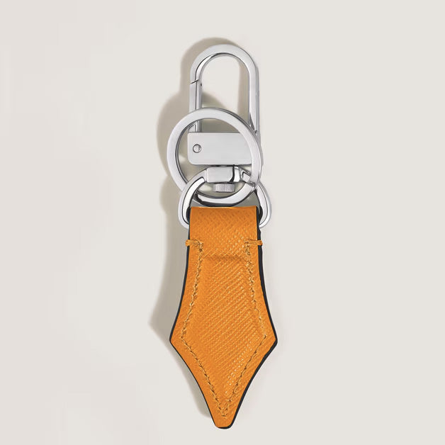 Montblanc nib-shaped key ring in Sartorial saffron leather 221512