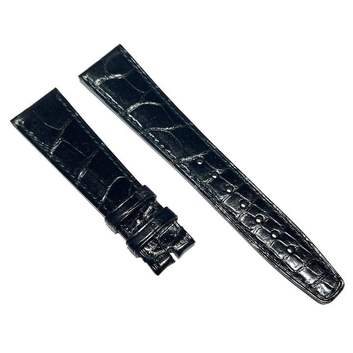 Bracelet en alligator noir brillant standard IWC 20/16 pour boucle de broche IWA05903