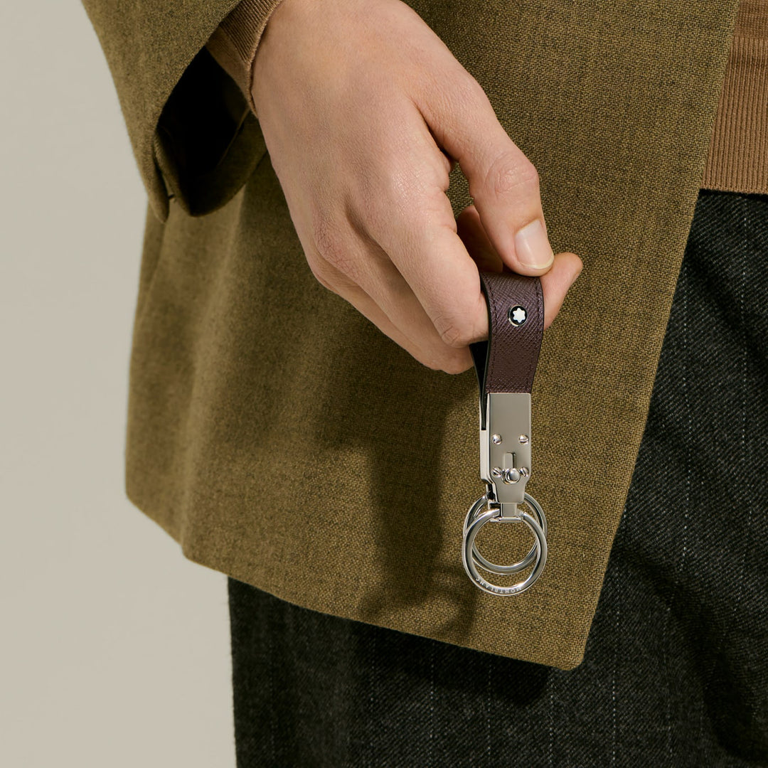 Montblanc Sartorial Ebony lederen sleutelhanger 223073