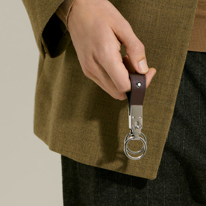 Montblanc Sartorial Ebony lederen sleutelhanger 223073