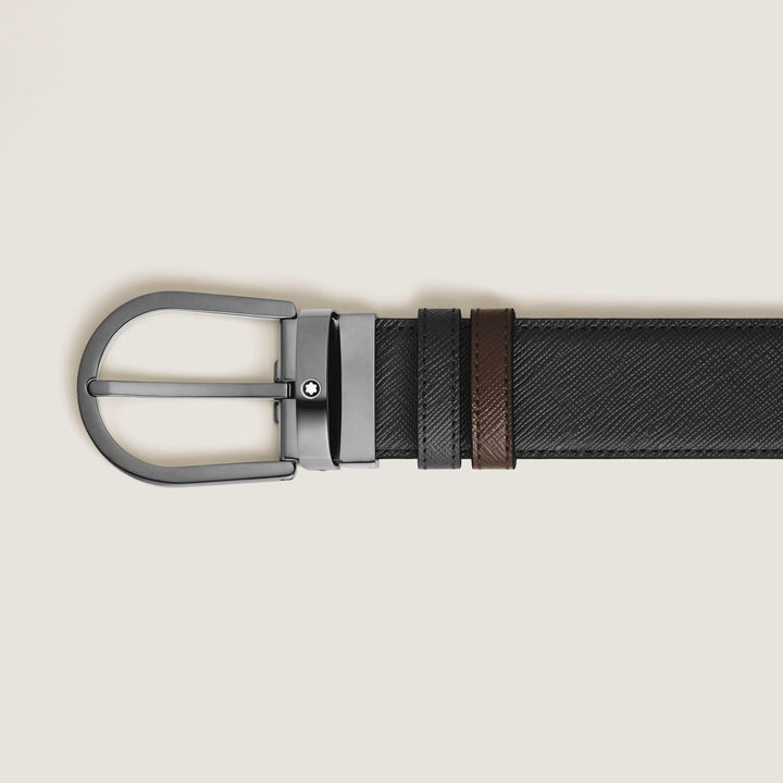 Ceinture réversible Montblanc en cuir Sartorial noir/marron 35 mm 222357