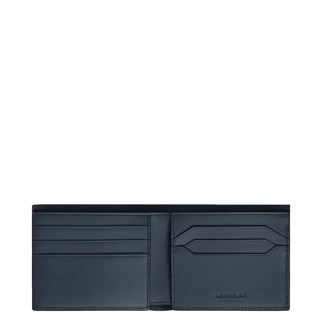 Montblanc portemonnee met 6 vakken leer Meisterstück blauw fluweel 220446