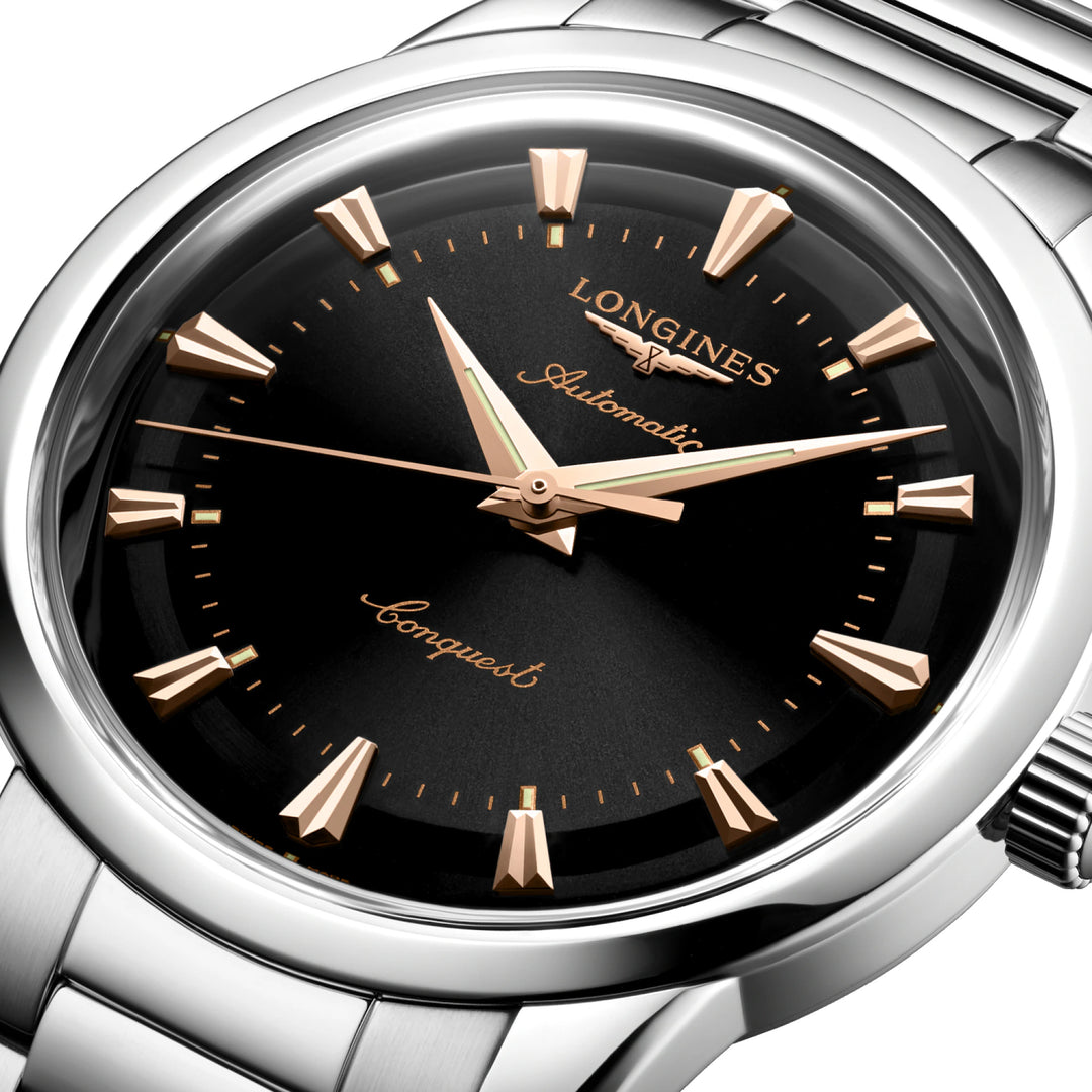 Longines Heritage 40mm black steel automatic watch L1.650.4.52.6