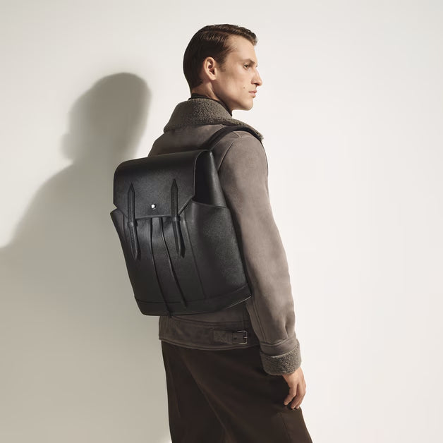 Sac à dos Montblanc moyen Sartorial en cuir noir 220421