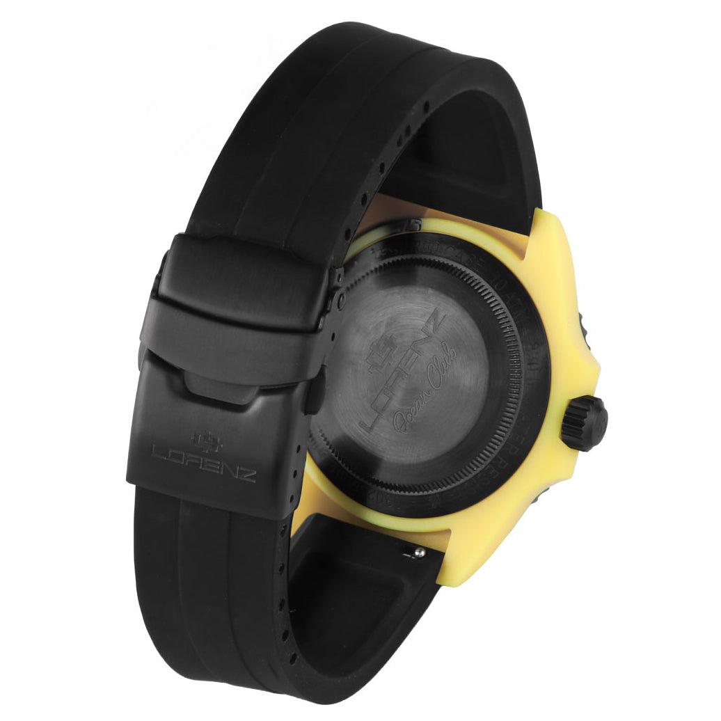 Montre à quartz noire Lorenz Ocean Club Yellow Fin 40 mm 030268EE
