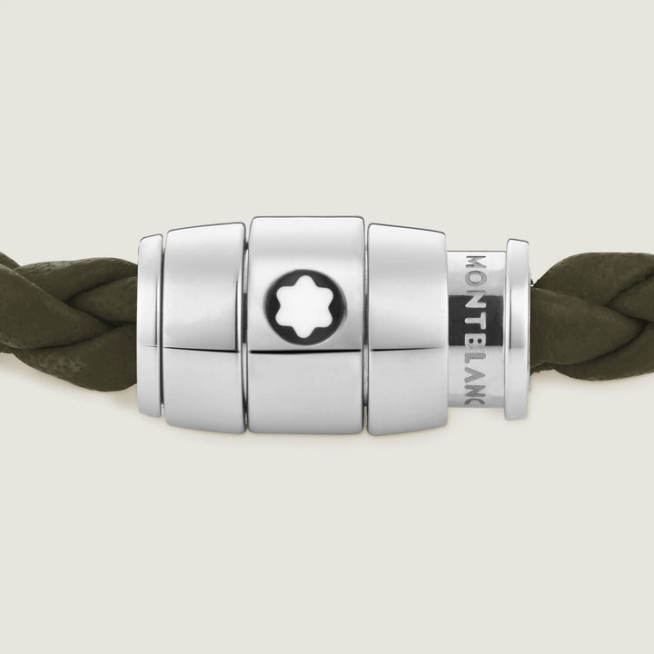 Montblanc 3-ring steel bracelet and Meisterstück Kaki leather size L 13600568
