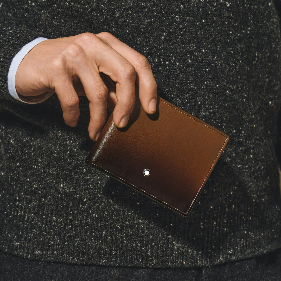 Montblanc Geldbörse 6 Fächer Meisterstück braun schattiert 220315