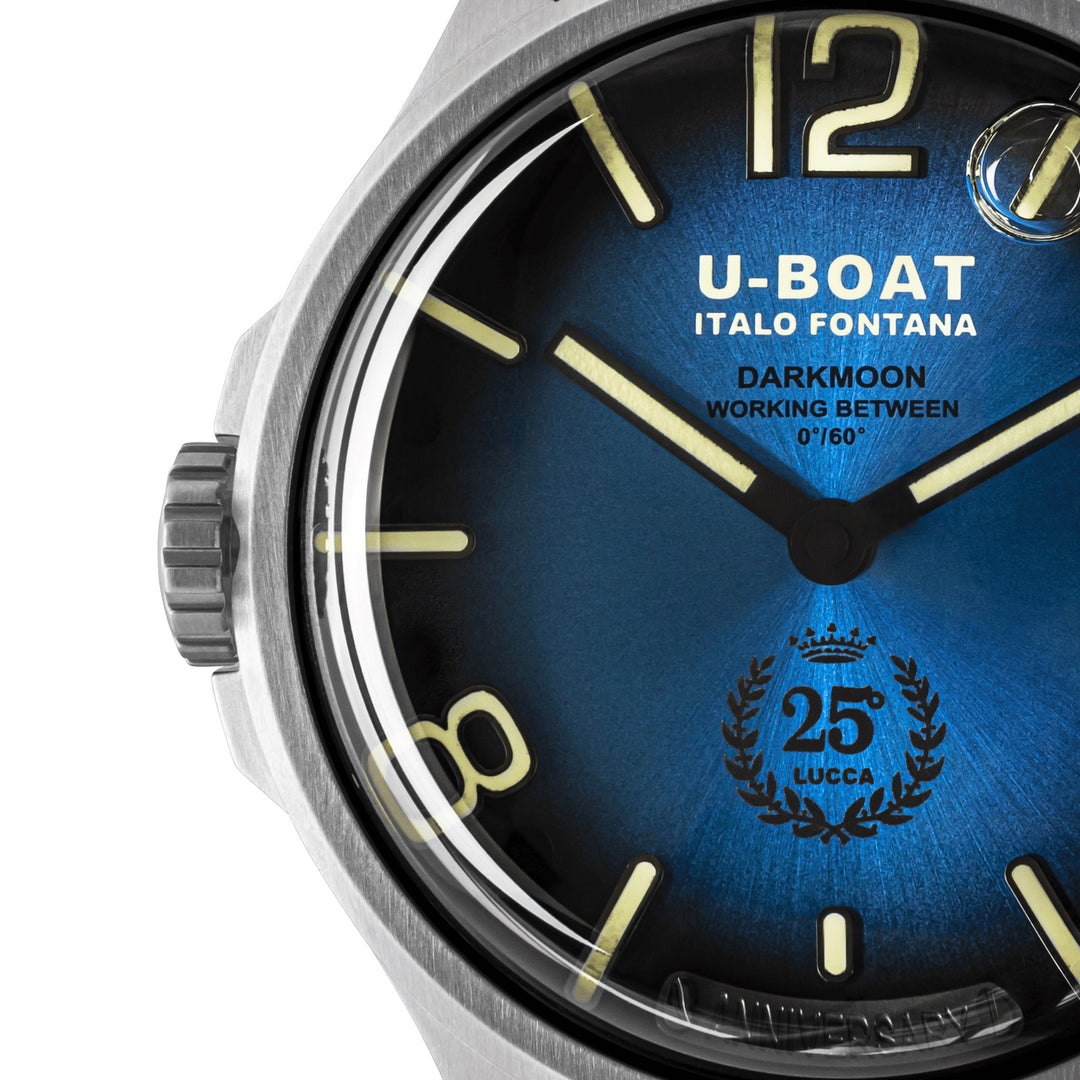 U-BOAT horloge Darkmoon 25° Limited Edition SS Blue Soleil 46mm blauw quartz staal 2029