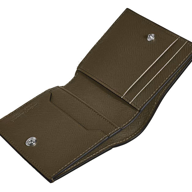 Montblanc mini portemonnee 4 vakken Klerenleer kaki 221508