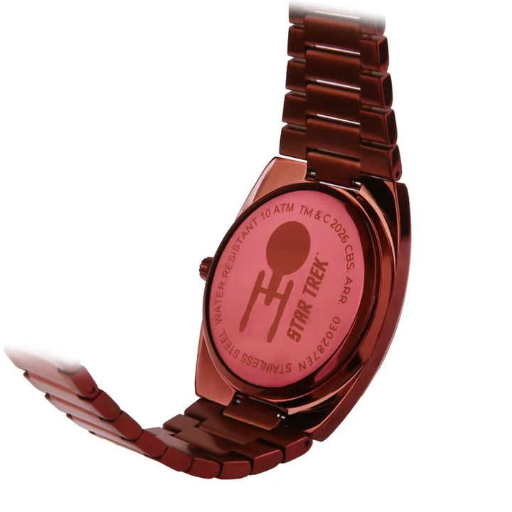 Lorenz horloge STAR TREK Warp Speed ​​40x36 mm rood kwartsstaal rode PVD-afwerking 030287NL
