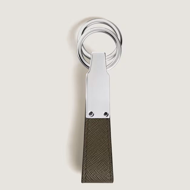 Montblanc Sartorial kaki leren sleutelhanger 221354