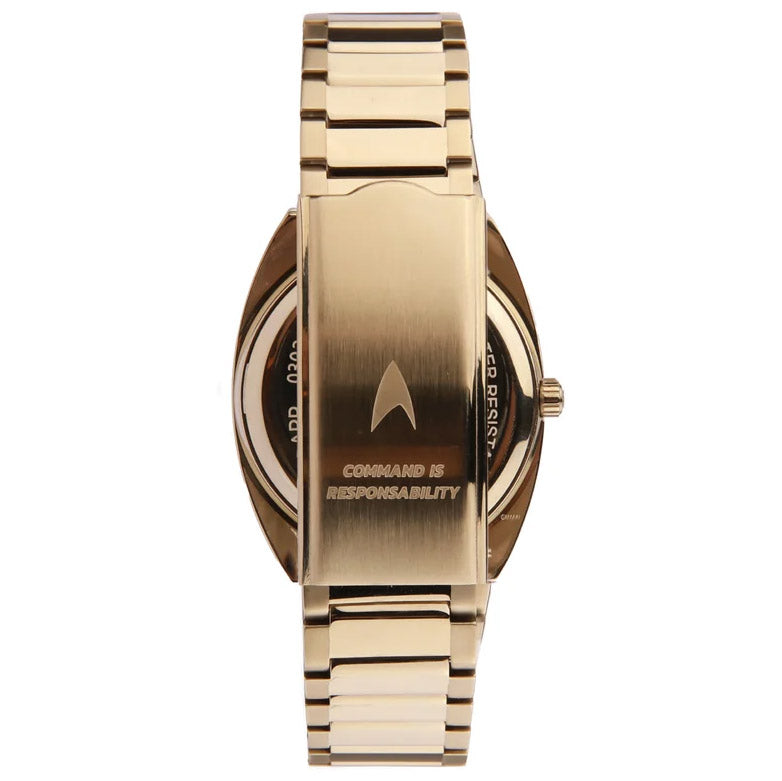 Montre Lorenz STAR TREK Command 40x36 mm acier quartz vert finition PVD or 030287KK