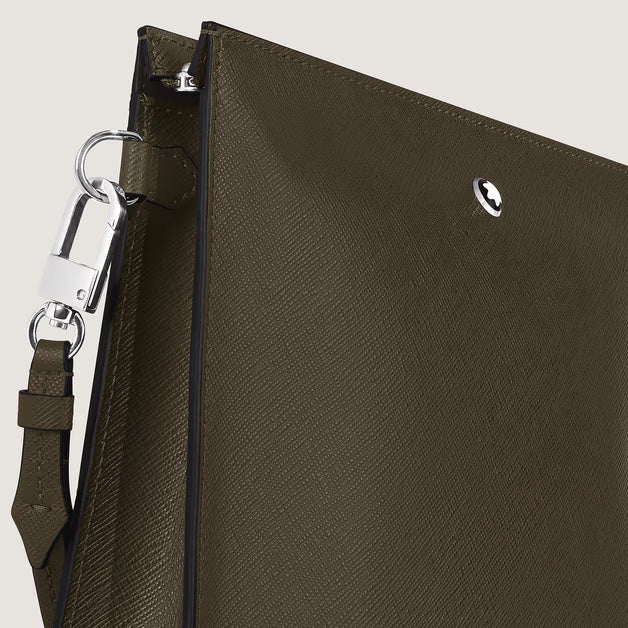 Montblanc Sartorial Kaki leather clutch bag 221566
