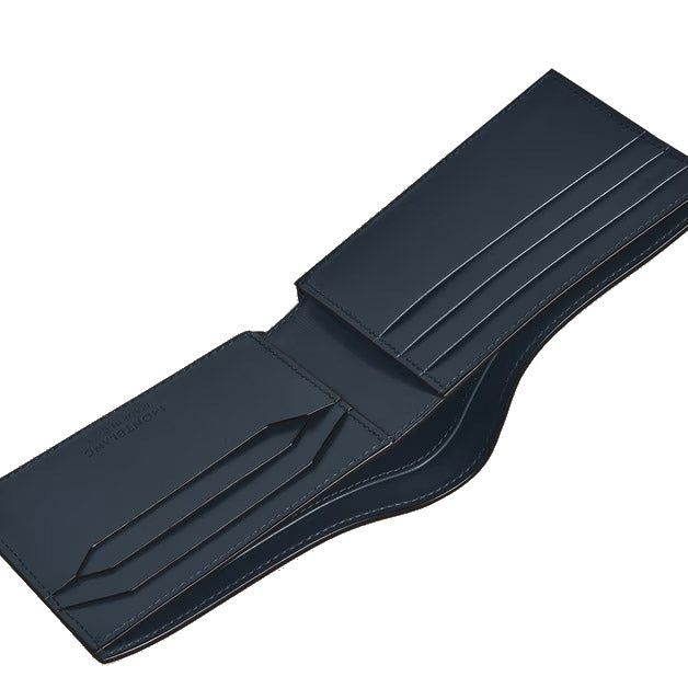 Montblanc portemonnee met 6 vakken leer Meisterstück blauw fluweel 220446